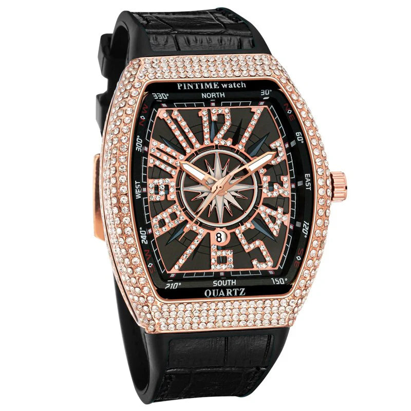 Men Quartz Diamond Watch