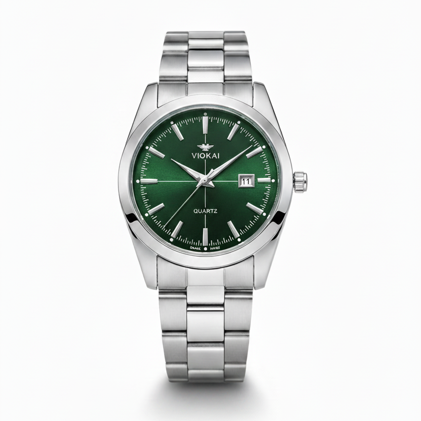 Emerald Dial Steel Automatic Dress Watch