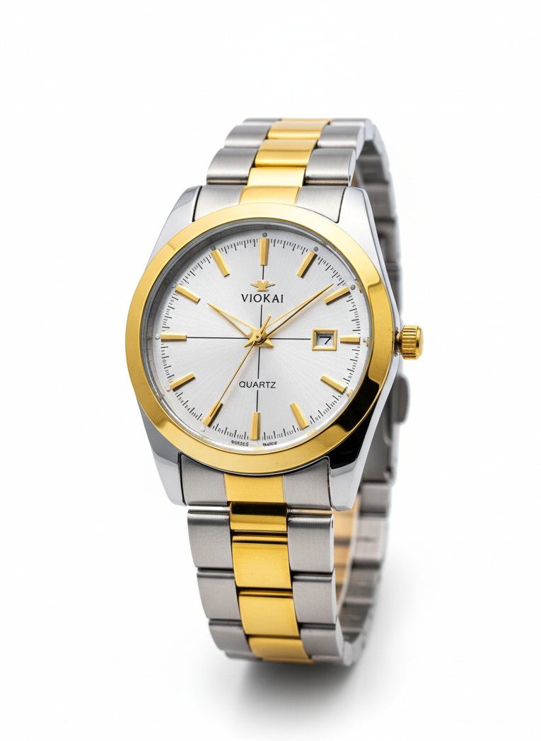 Two-Tone Steel & Gold Classic Dress Watch