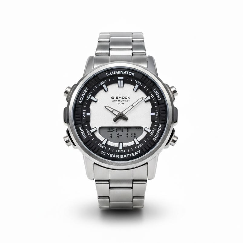 Dual-Display Steel Pilot's Chronograph